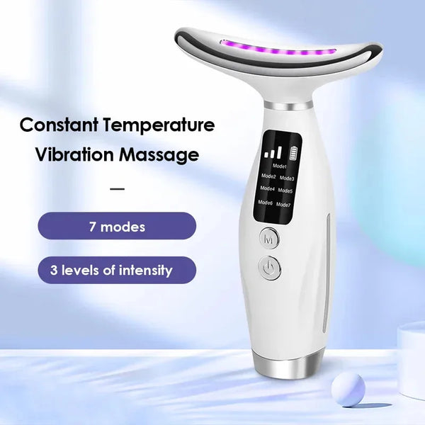 Portable 7 Colors LED Light Therapy Face Neck Massage